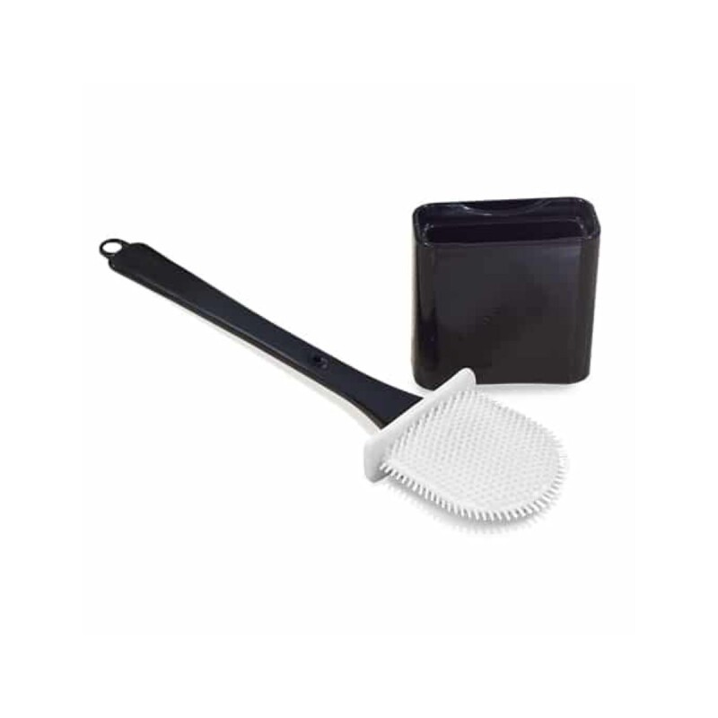 Escobilla de baño con cepillo de silicona NEGRO