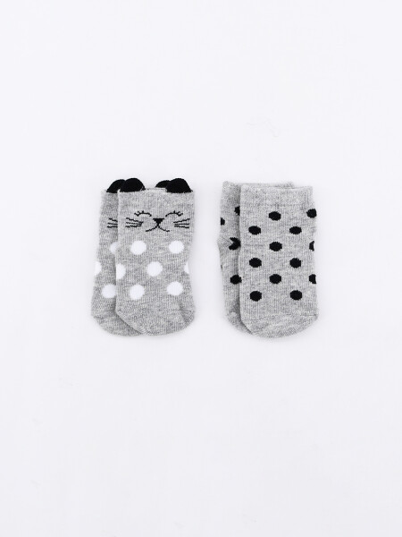 MEDIA ALGODÓN PACK X2 GRIS