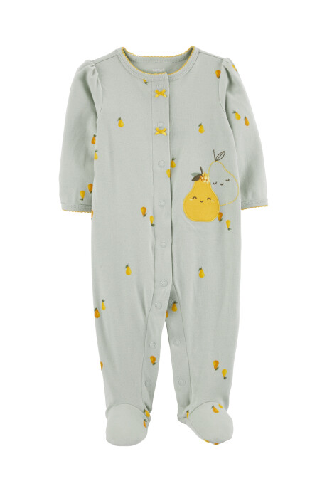 Pijama con Pie Diseño Peras de Algodón 0