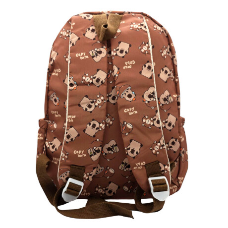 Mochila Infantil Niño Capibara Carpincho Escolar 40cm Marron