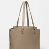 Shopper Menorca En Cuero Graneado Taupe
