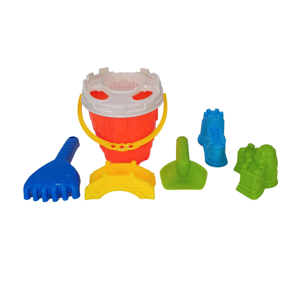 3X2 OUTLET Balde castillo con accesorios de playa - 3x2 Outlet Balde Castillo Con Accesorios De Playa 