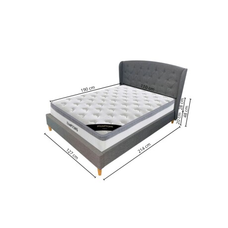 Sommier plaza y media Hamptons Hybrid Rhodium con respaldo Sommier plaza y media Hamptons Hybrid Rhodium con respaldo