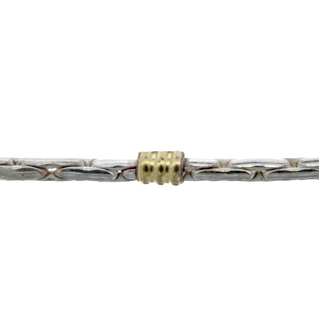 Gargantilla de plata 925 y double en oro 18 ktes, 40 cm. Gargantilla de plata 925 y double en oro 18 ktes, 40 cm.