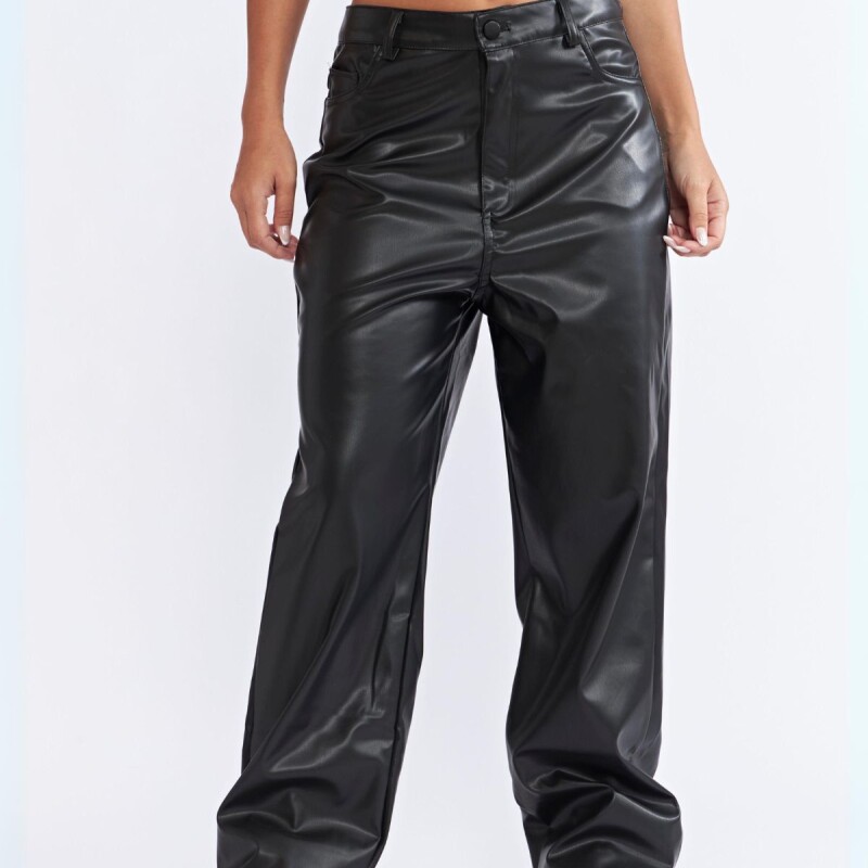 Pantalon Dama Cuerina Recto N+ Negro