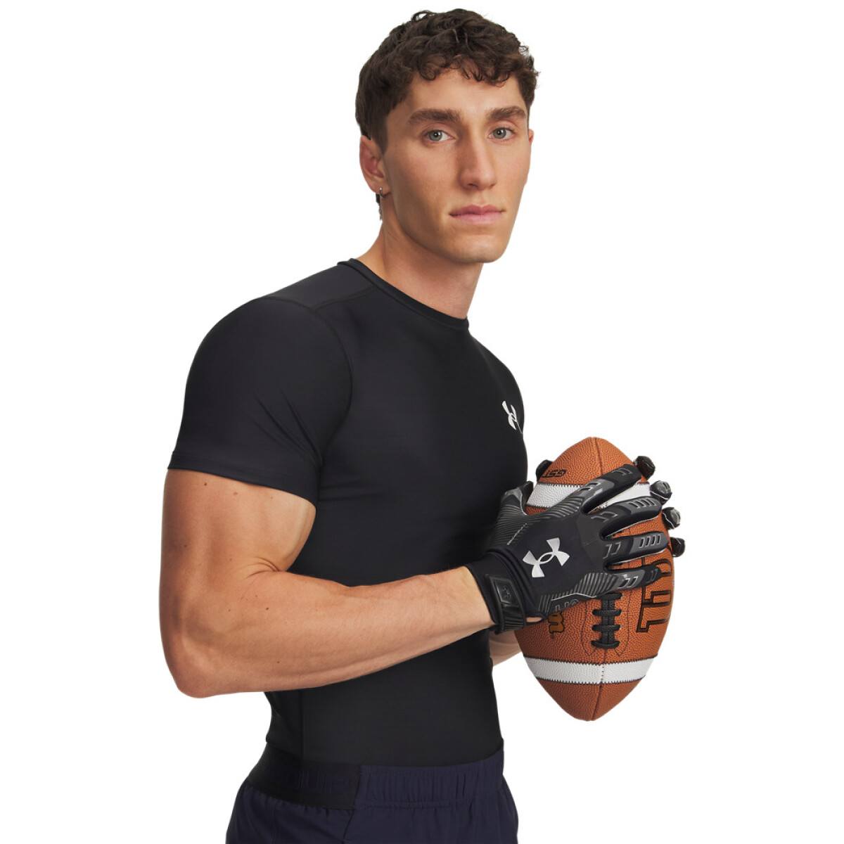 UA HG OG Compression SS-WHT - BLK-001 