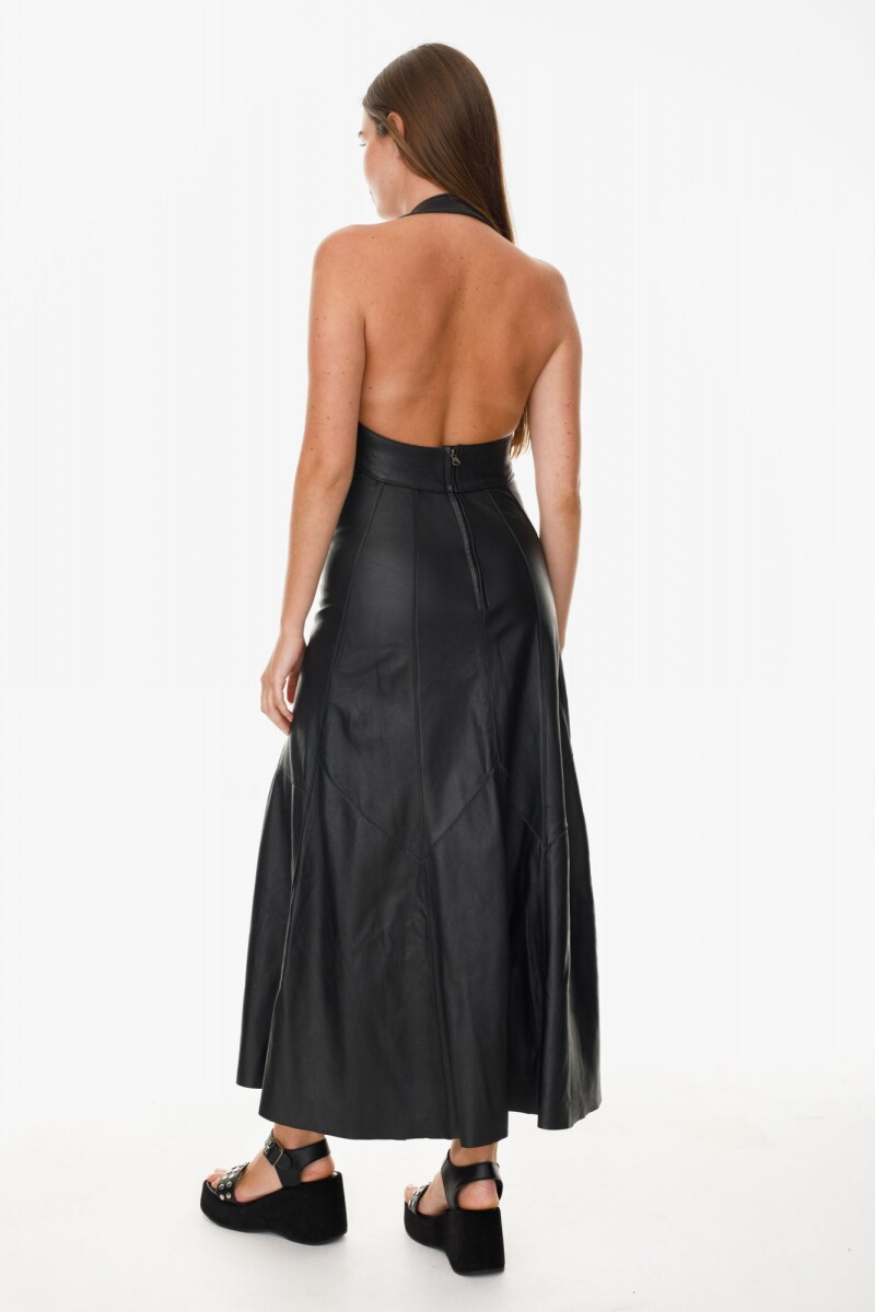 Vestido Leather Citrine Negro