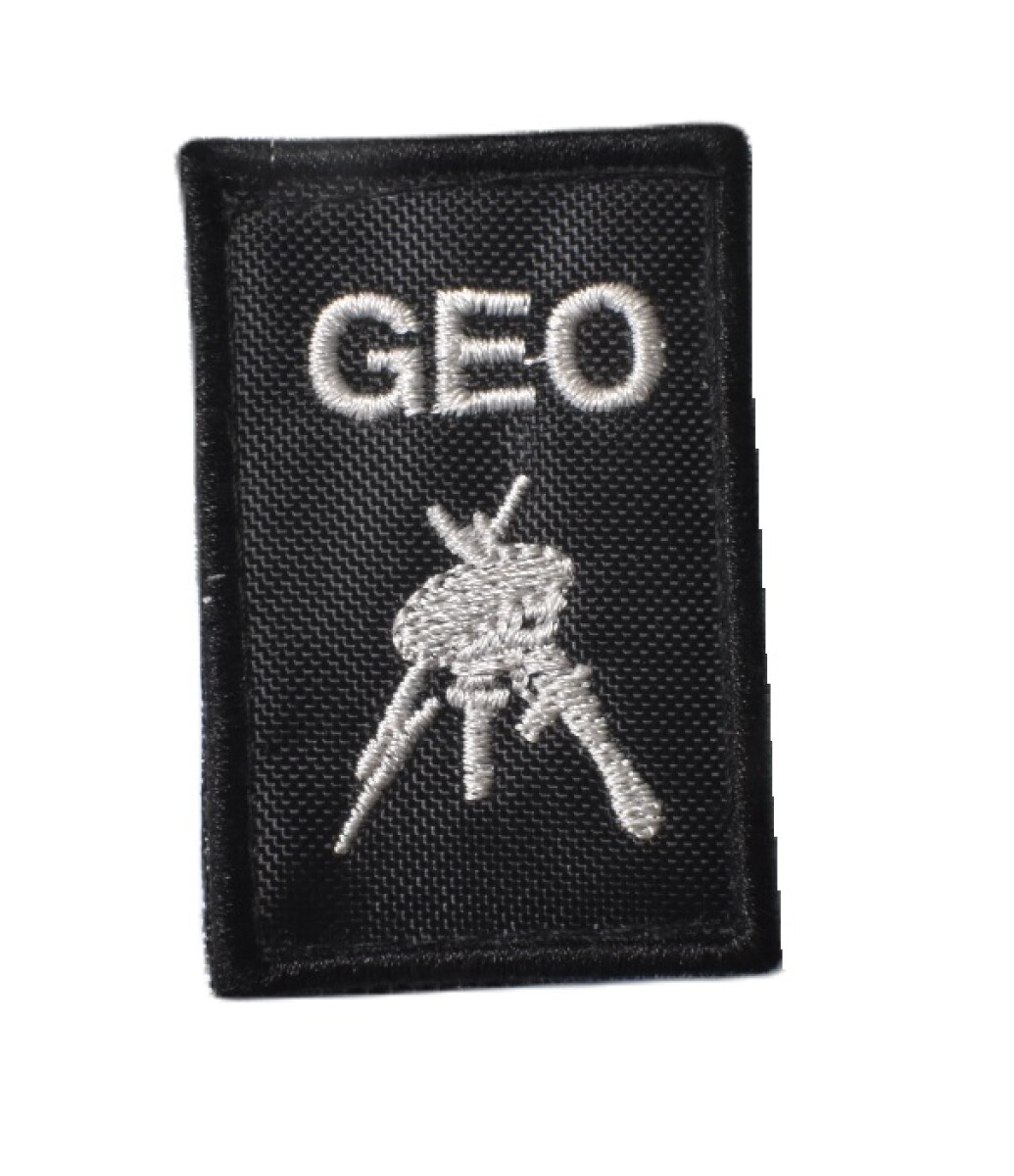 Parche bordado rectangular GEO - Negro 