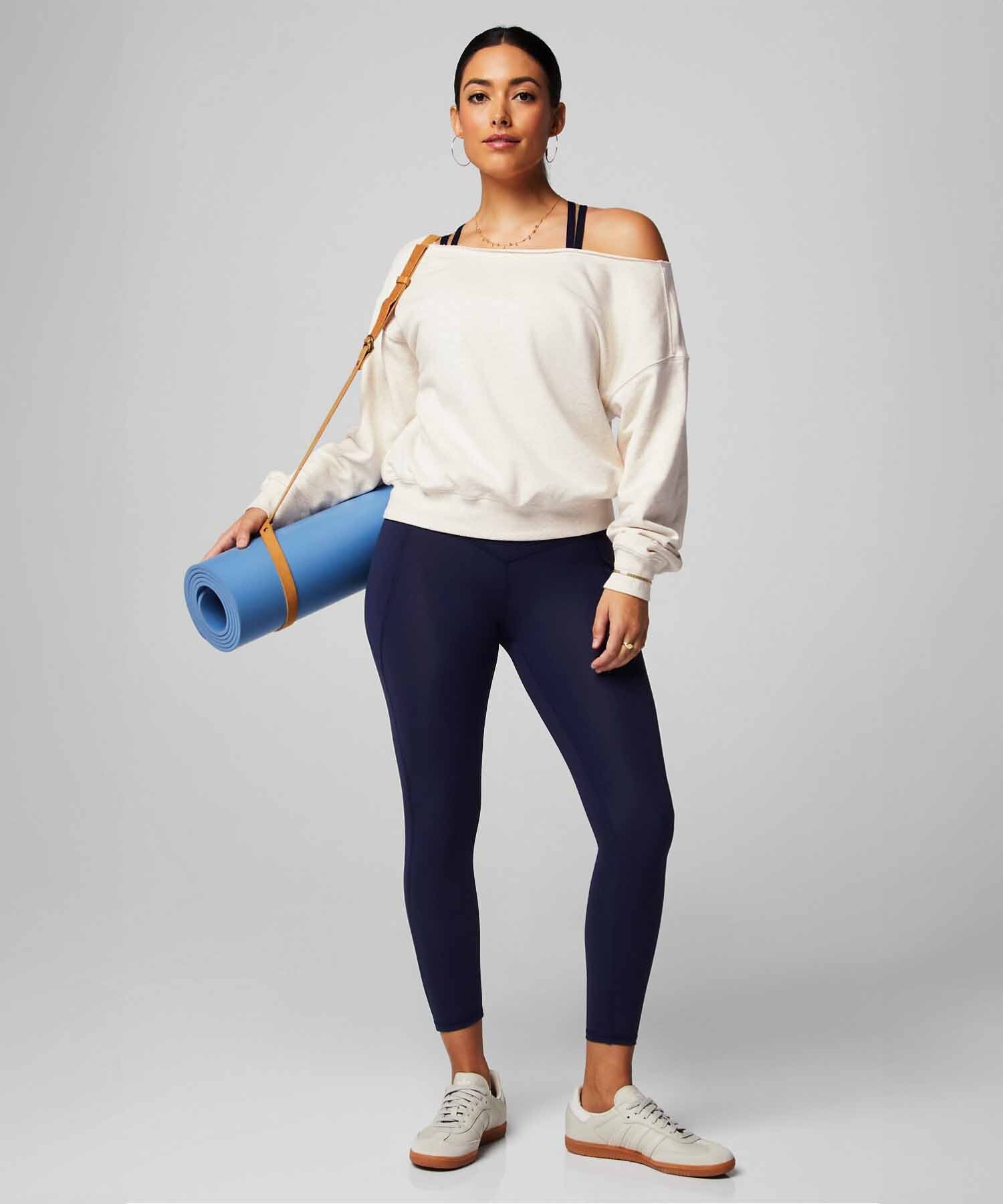 Polera Year Round Terry Off Shoulder Sweatshirt Mujer Bone Heather