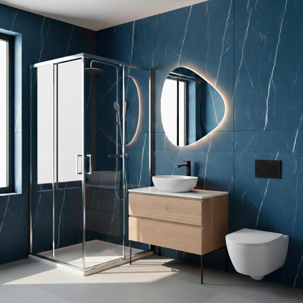 CABINA DE DUCHA CUADRADA 80X80 CM CON BASE Cabina De Ducha Cuadrada 80x80 Cm Con Base