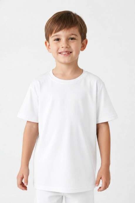 Remera Básica Infantil en Algodón Blanco