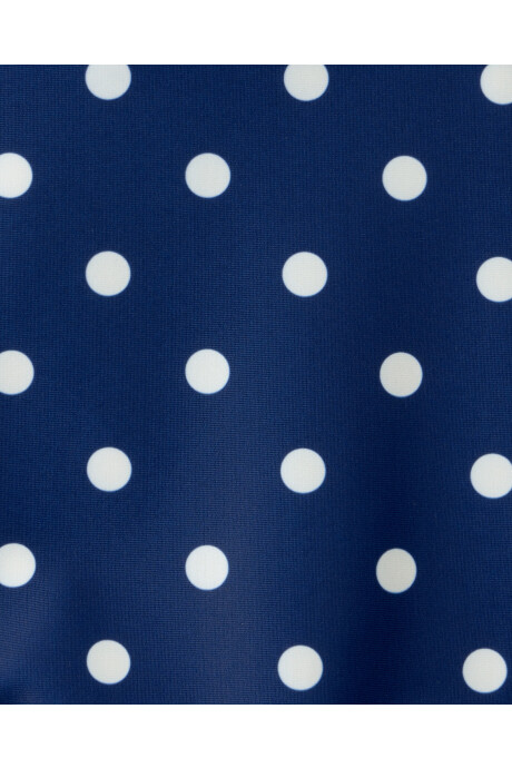 Malla de baño 1 pieza con protección UPF 50+, azul marino, diseño lunares. Talles 3-24M Sin color