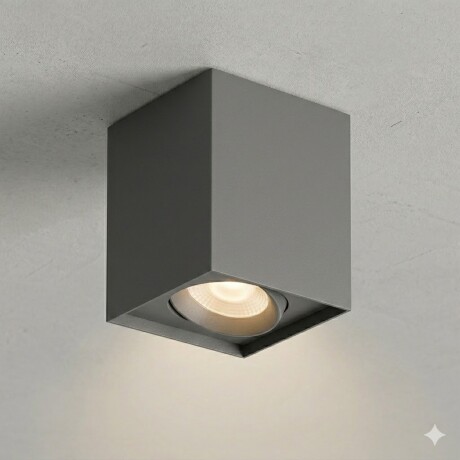 Aplique spot led DIMERIZABLE 10w CUBO de techo 3000K GRIS