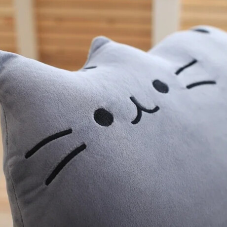 Almohadón de peluche con forma de gatito Gris