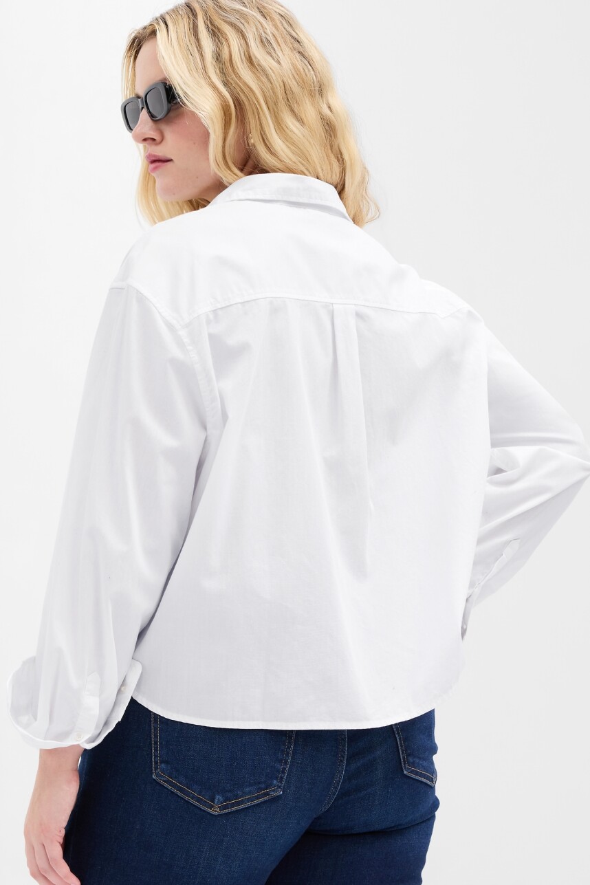 Camisa Corta Poplin Mujer Optic White V6
