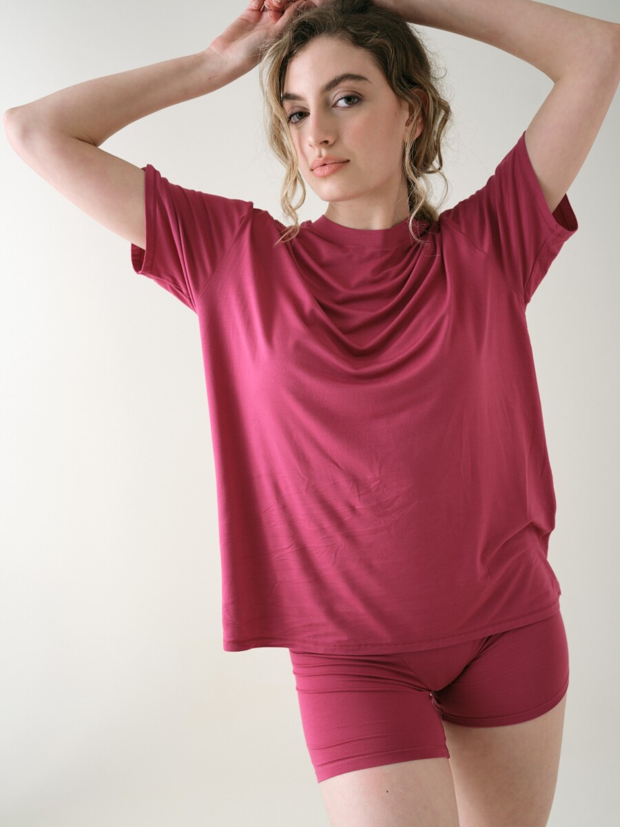 Remera Oversize Viscosa - Burdeos 