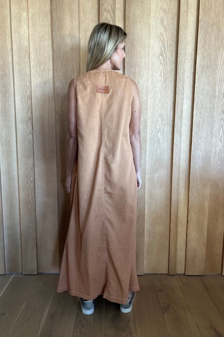 Vestido Formentera Lino Camel