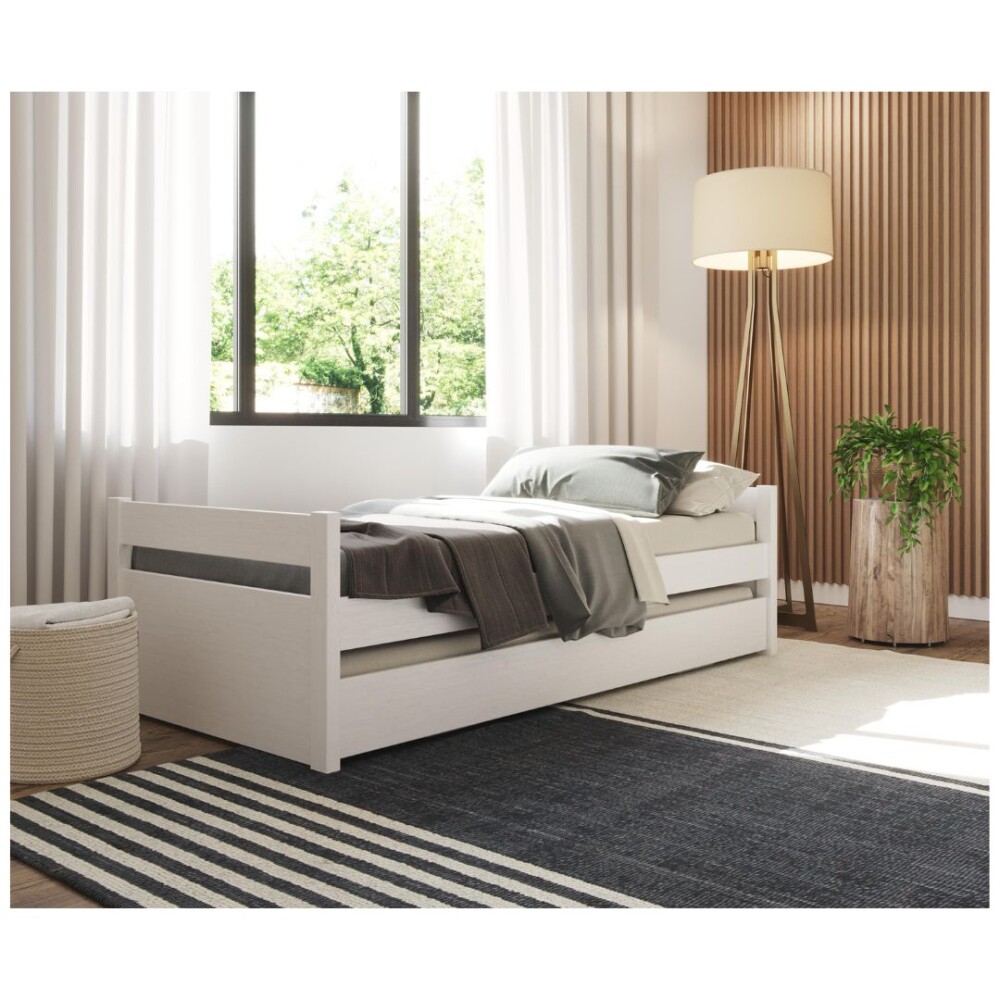 Cama Marinera Doublé 1 Plaza Madera Maciza - Linea Funcional Blanco