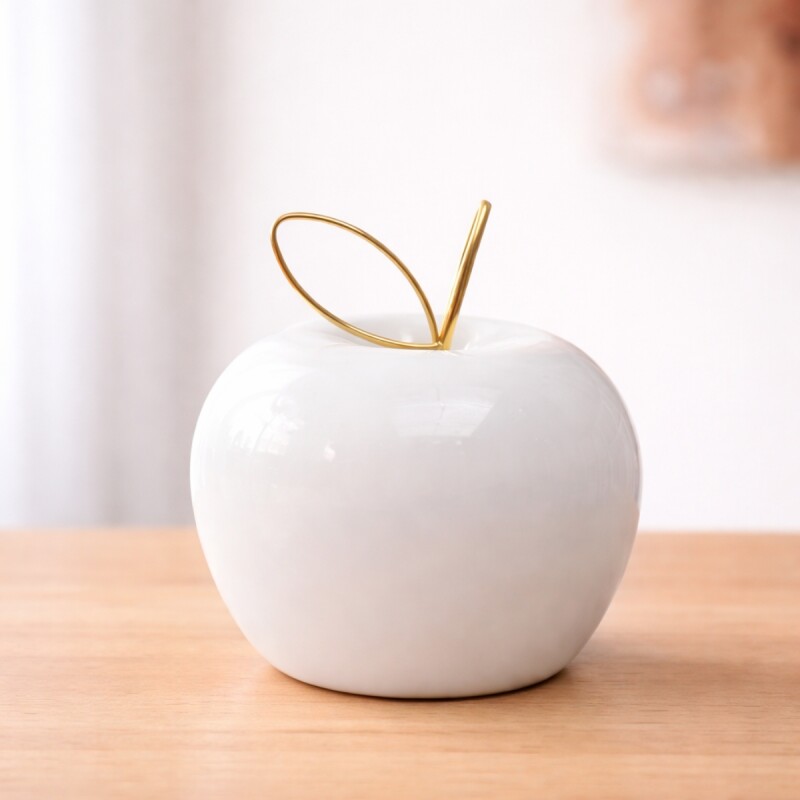 Manzana decorativa 8.5CM BLANCO