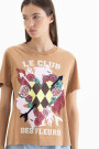 Remera Fleurs Camel
