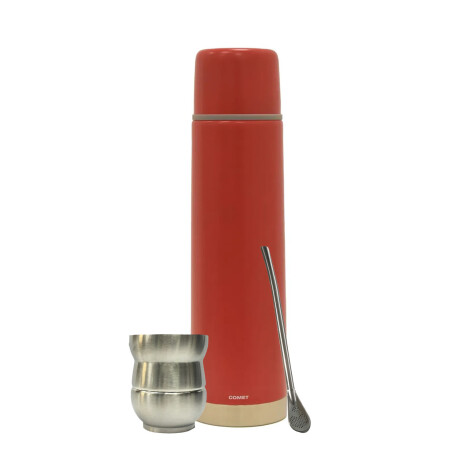 Set Termo Bala 750ml +mate 140ml +bombilla regalo Comet Rojo
