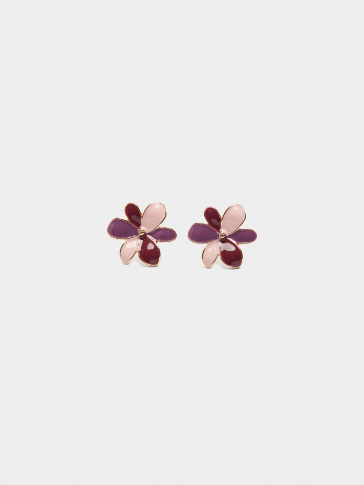 Pendientes De Flor Multicolor Esmaltados multicolor