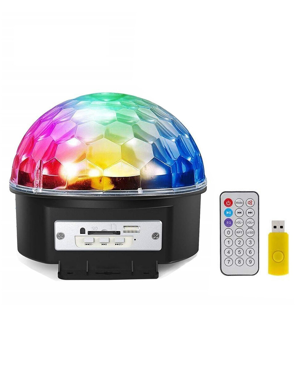 Parlante media esfera luminosa LED con efectos pendrive y control remoto 