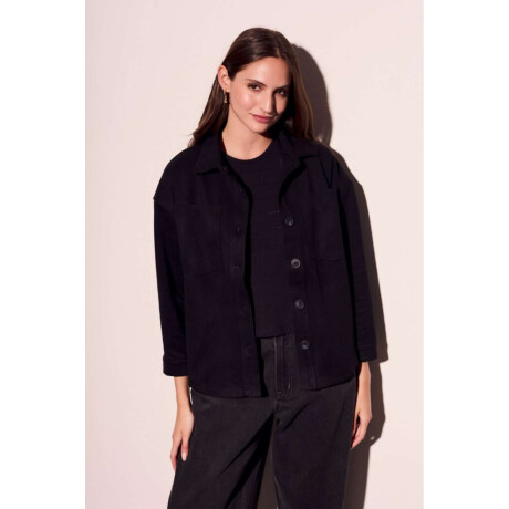 Sobrecamisa Gamuza Cuero Vegano Negro