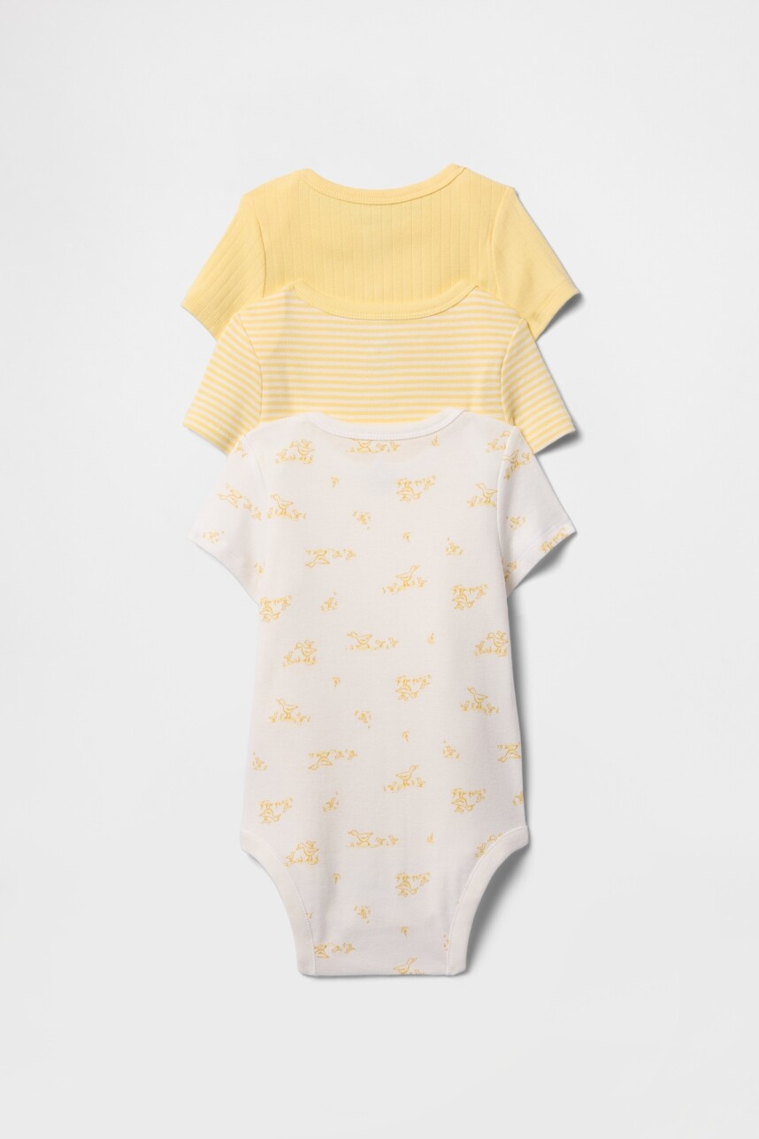 Bodies Pack X3 Bebé Pale Banana 12-0824Tcx