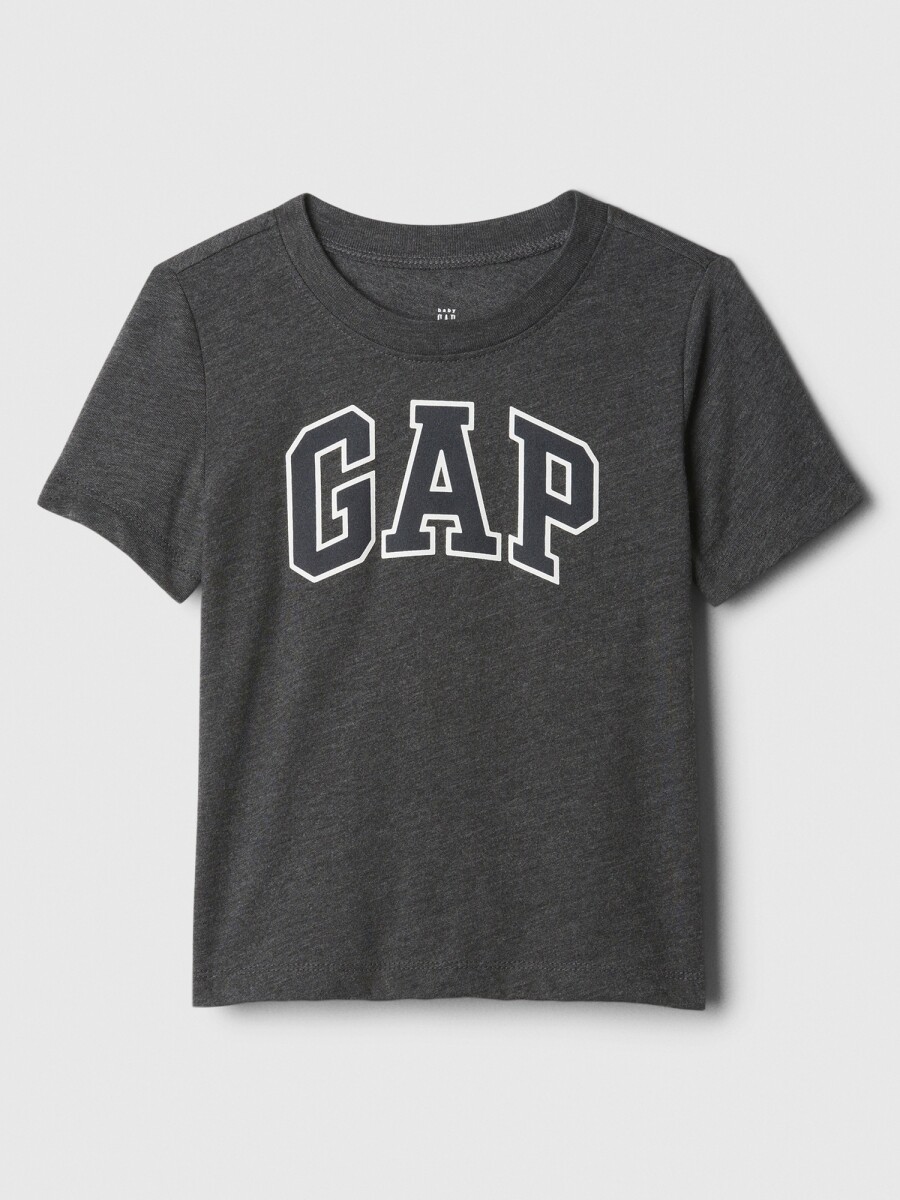 Remera Logo Gap Manga Corta Toddler Niño - B85 Charcoal Hthr Grey 