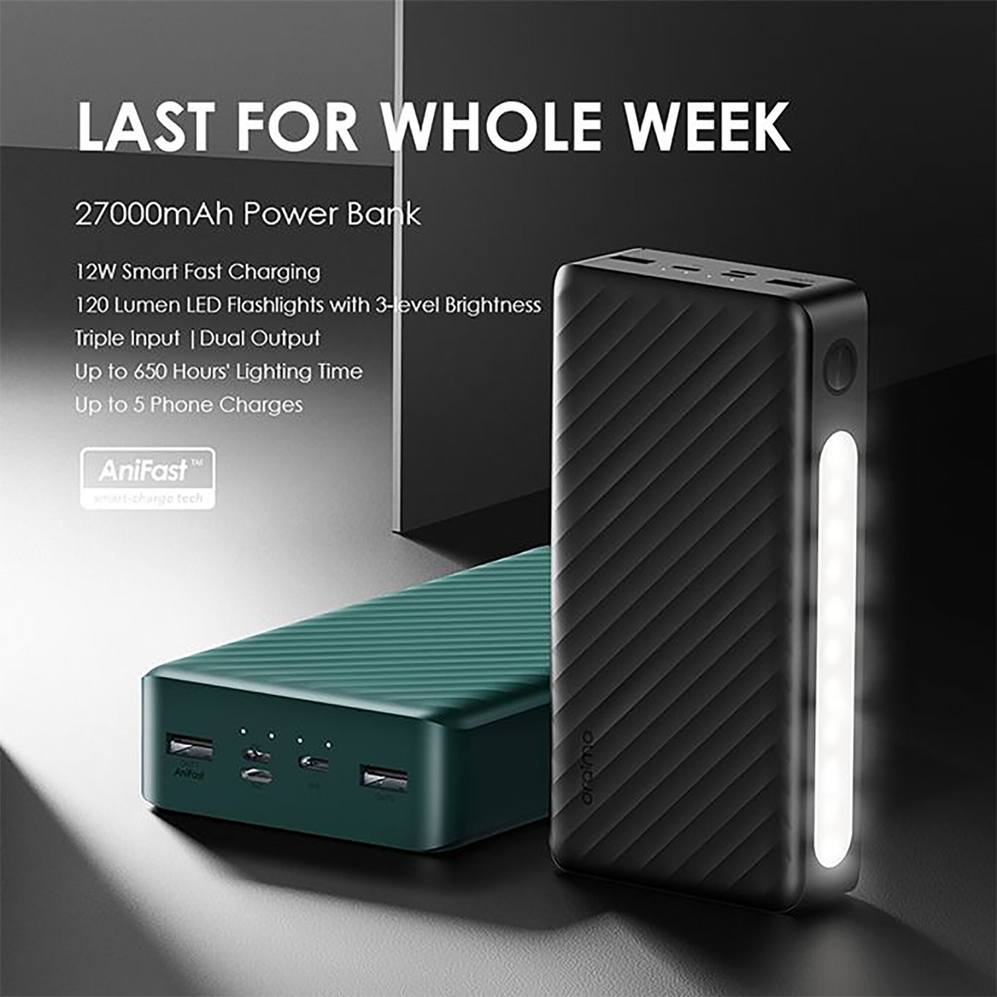 Oraimo - Powerbank 2 Salidas USB Traveler 3 Vision OPB-P272DN