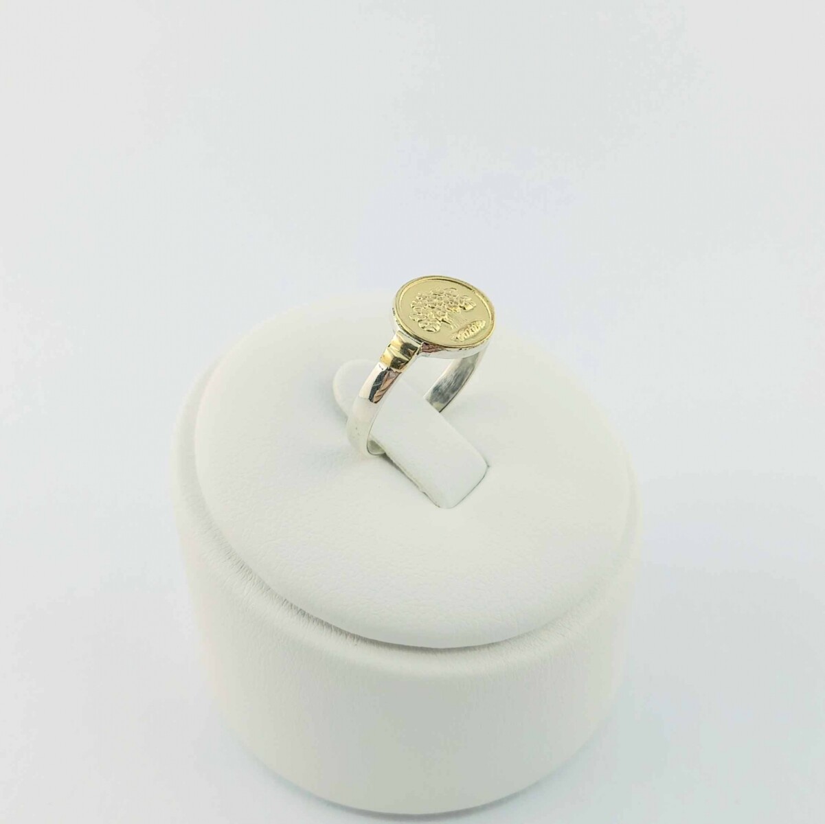 Anillo de plata 925 y double en oro 18 ktes. Modelo, ARBOL DE LA VIDA. 
