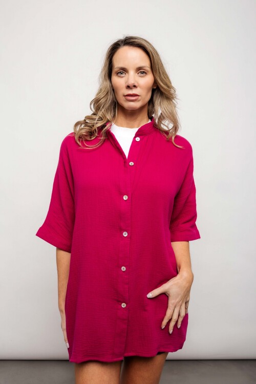 Camisa Celeste Rosa
