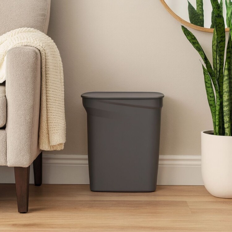 PAPELERA TACHO BASURA TRAMONTINA COMPACT 10LTS GRIS