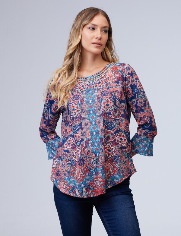 Blusa Print MULTI/AZUL