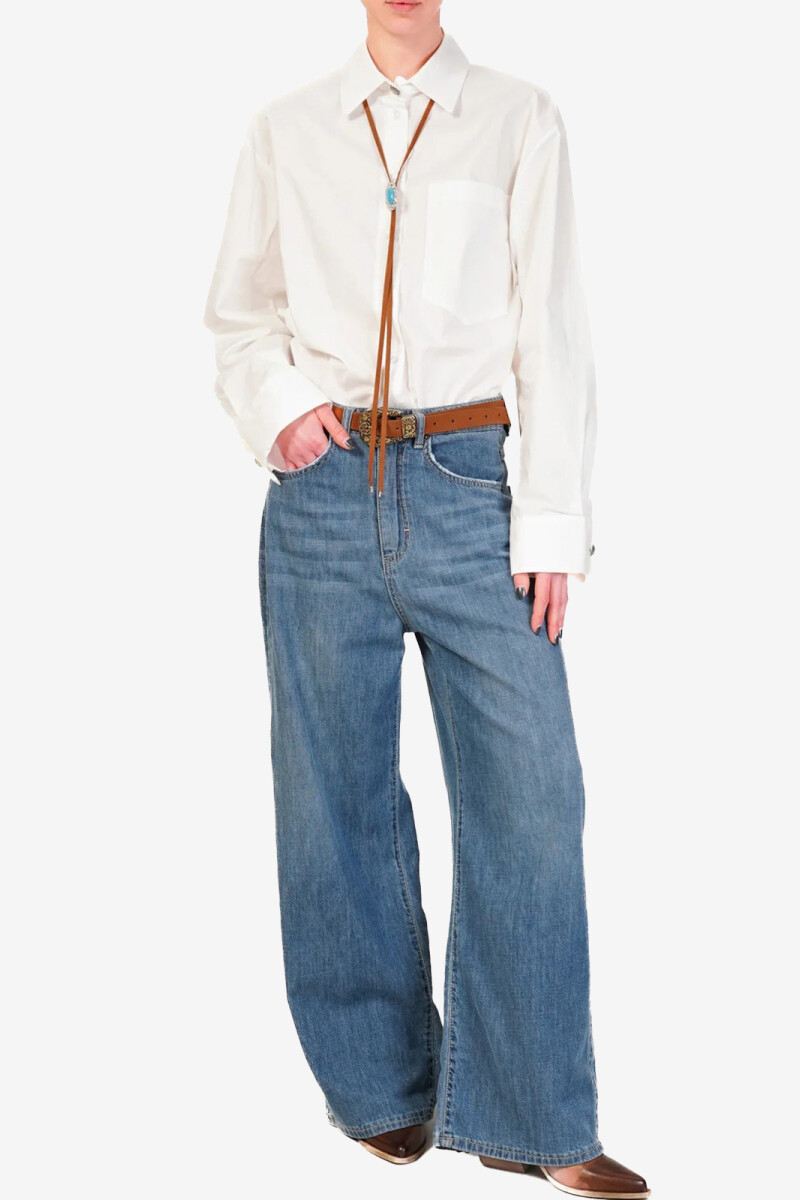 Camisa con collar Blanco