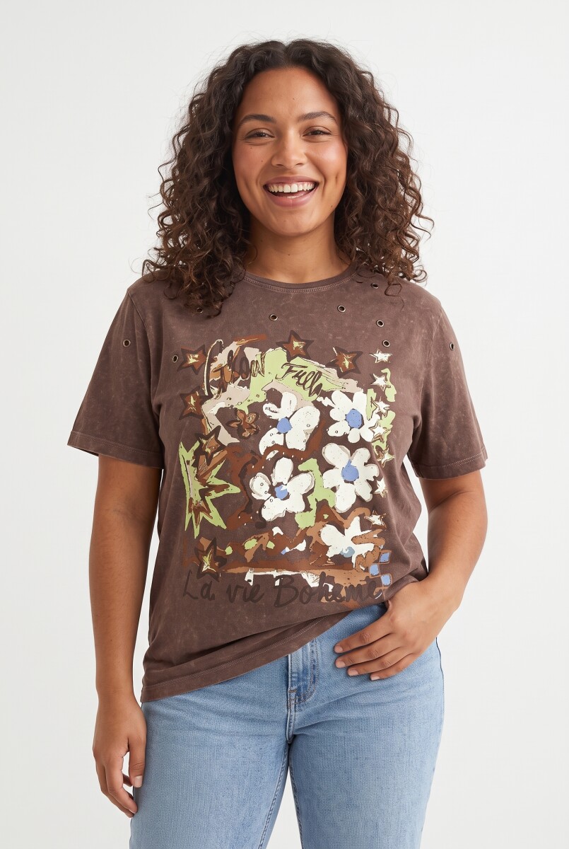 REMERA BELLAS - CHOCOLATE 