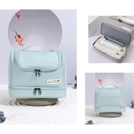 Neceser Organizador Portable de Viaje p/Maquillaje Cosmética Verde