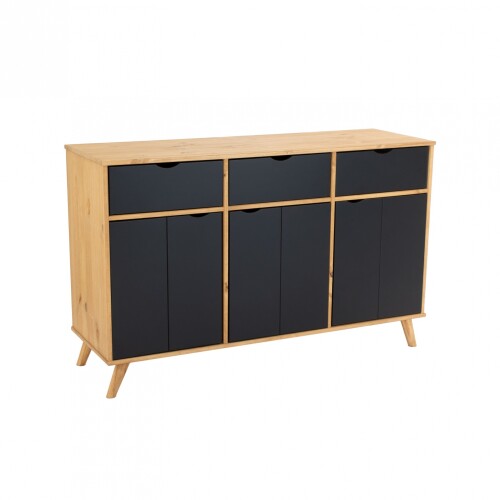 Aparador 2 Puertas 3 Cajones - Linea Dublin - Negro Aparador 2 Puertas 3 Cajones - Linea Dublin - Negro