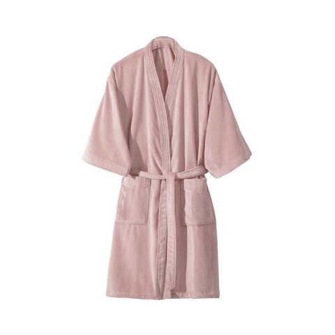 Bata Baño Dohler Velour 100% Algodón Talle P al XXG ROSA CLARO