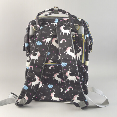 Mochila Maternal Unicornio Fondo Negro