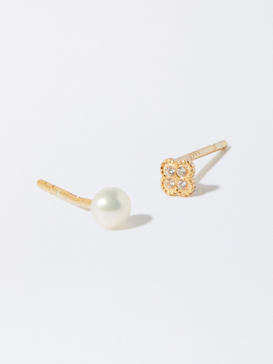 Pendientes De Platas 925 Con Perla De Agua Dulce blanco