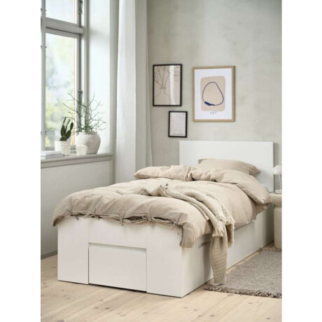 Estructura De Cama 90X190 Limfjorden 2 Cajones Blanco