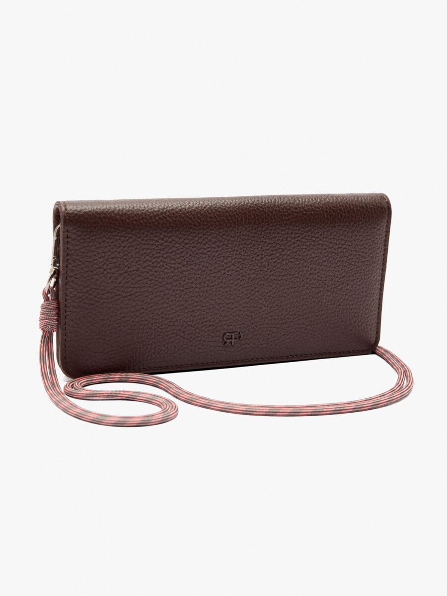 Cartera Con Textura Y Asa De Cordón marron