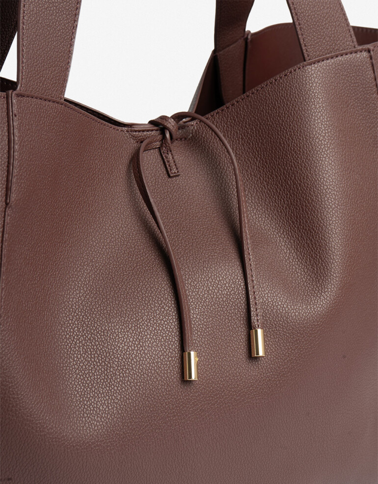 Shopper Basicos Shopper Con Bolso Chocolate - Marron Chocolate