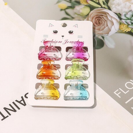 Set De Broches x6 Colores Fuertes Colores