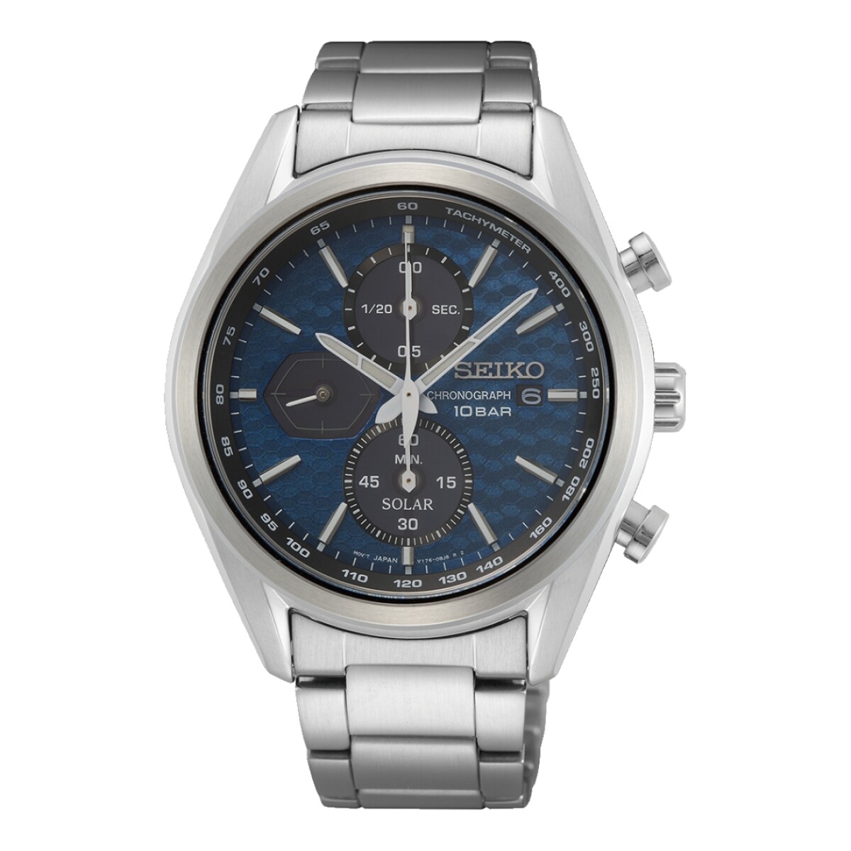 Reloj Seiko Ssc801p1 Solar Para Hombre Con Correa De Acero 