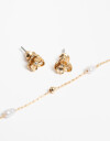 Bijouterie Set Sets temáticos Set De Aros Flor Y Collar Perlas - Dorado Oro Cepillado Mate