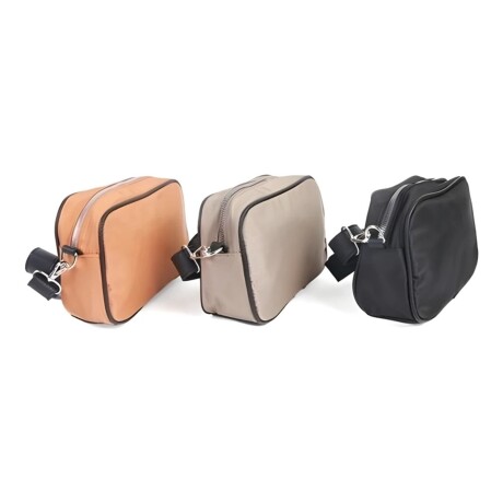 Bandolera Canva Osaka beige con compartimentos funcionales Beige
