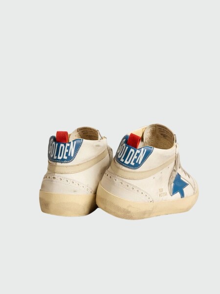 Golden Goose-Botines de cuero acordonados, Mid Star Blanco
